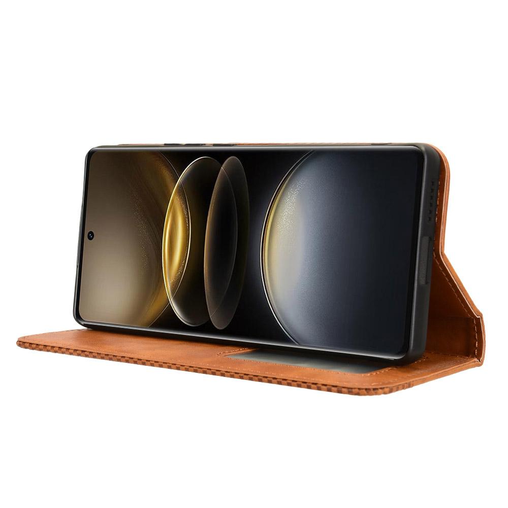 For vivo X100 Ultra 5G Wallet Case Retro PU Leather Stand Phone Cover