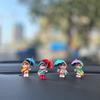 Cute Cartoon Umbrella Girl Car Ornament, Car Interior Decoration, Center Console Window Edge Decoration, Supplies
