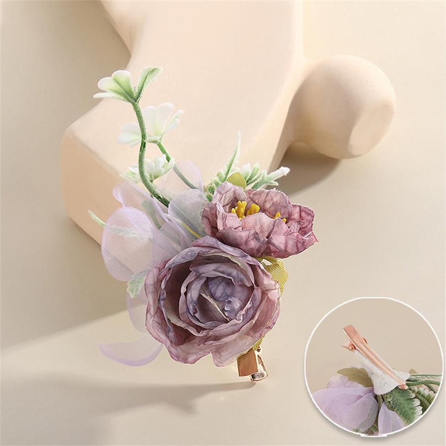 New fashion Bridal Bohemian Flower Hair Clip Ladies Bride Bridesmaid Wedding Duckbill Clip Hair Accessories  Gifts