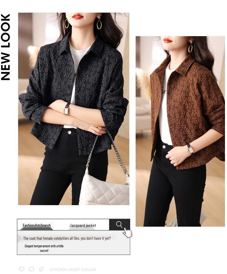 Women's Petite Casual Short Jacket - 2024 Spring/Autumn Fashion for Middle-Aged