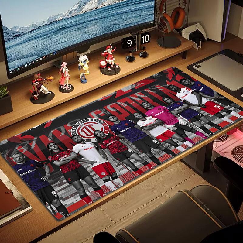 Toluca FC Mouse Pad, Large Gaming Desk Mat, Non-slip XXL Mousepad for Laptop & Tablet, Mini PC Playmat with Stitched Edges