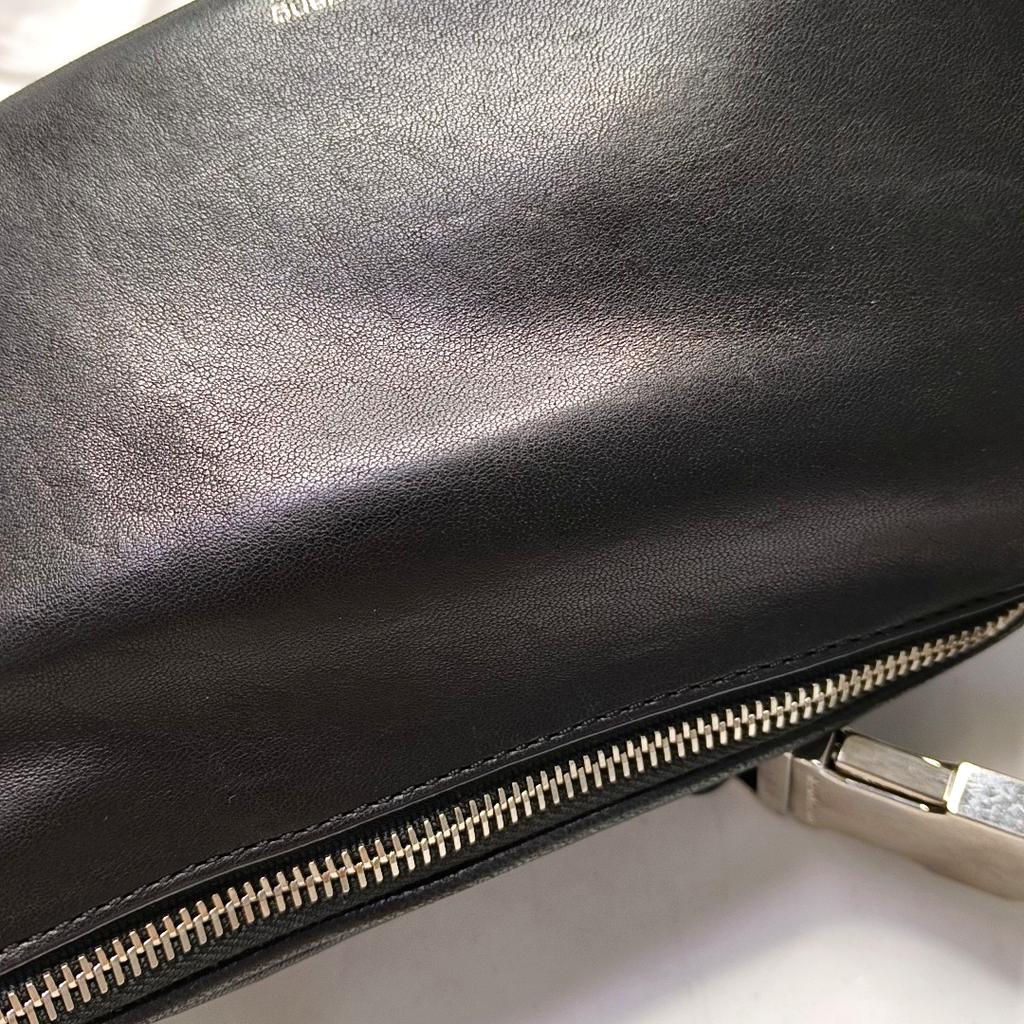 [Gebraucht] Schwarze Leder Bauchtasche Mittel - Sehr Gut #1N84LN0