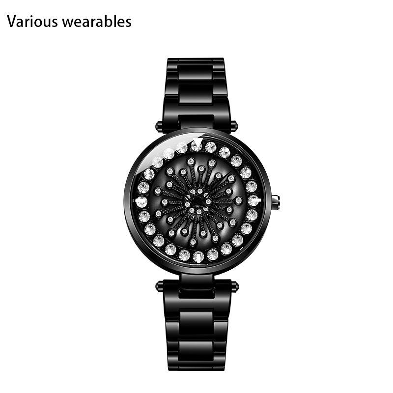 

Новые женские часы Gypsophila вращающиеся часы корейский стиль инкрустированные бриллиантами часы Time-to-turn стальной ремень женские часы