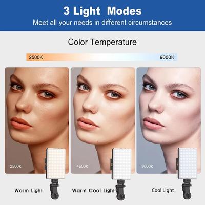 Mini RGB LED Clip Fill Light USB Rechargeable Portable Video Lamp for Phone Tablet Laptop Vlog Live Streaming Makeup Photography