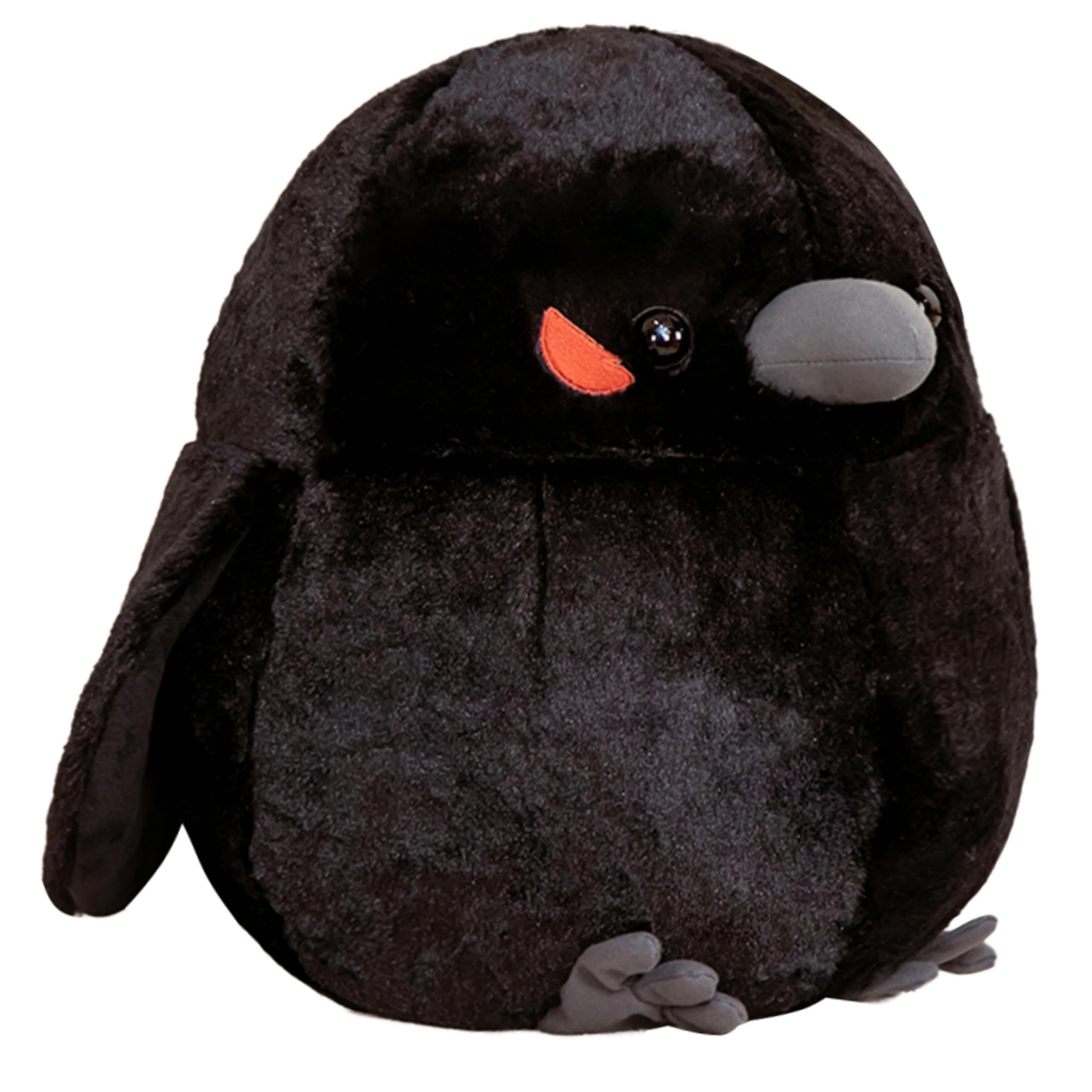 

Cute plush fluffy body large black bird plush soft and fluffy lumbar Christmas Halloween nap black crow crow, cushion, pillow, sparrow-themed toy,