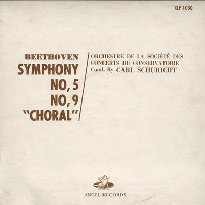 LP Record CARL SCHURICHT, ORCHESTRE DE LA SOC - Beethoven: Symphony No. 5 and No. 9 XLP1030 ANGEL Japan Classical Used