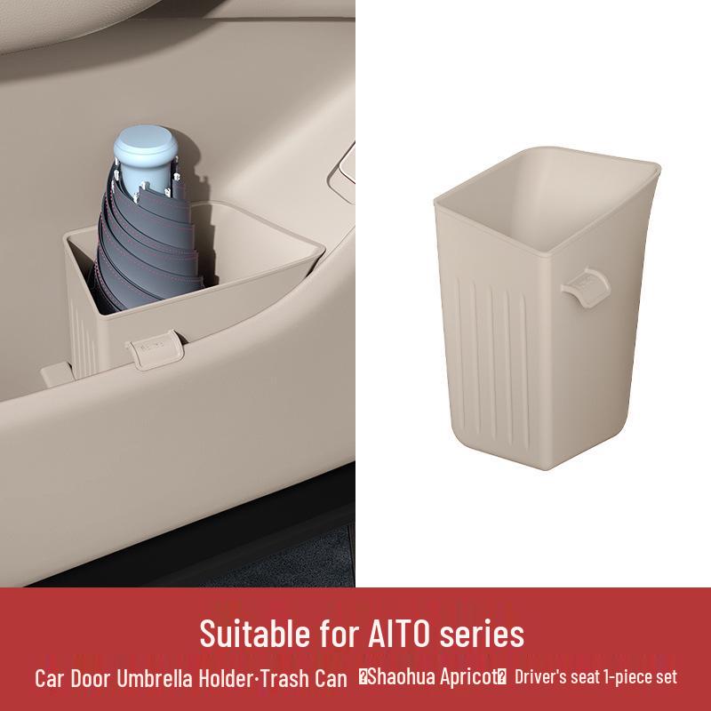 Compatible with AITO New M7/M8/M9: Silicone Car Trash Can & Door Umbrella Holder.