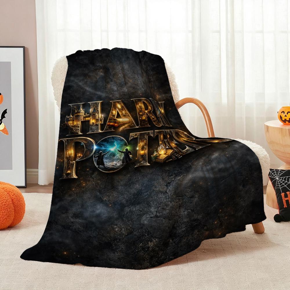Hogwarts Magical Adventure Theme Printed Blanket Thick Warm Throw Blanket For Living Room Bedroom Study Home Decor Christmas Gift