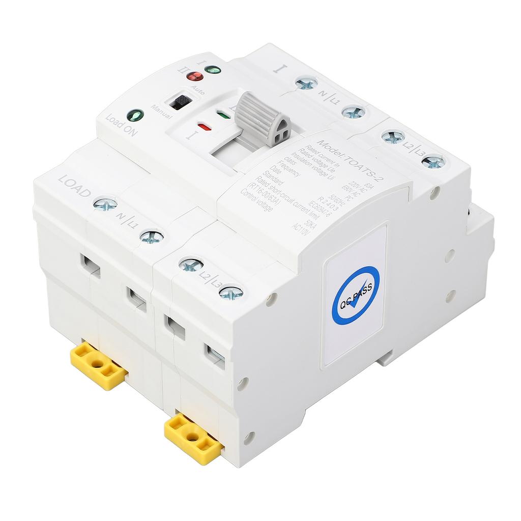 Dual Power Automatic Transfer Switch 4P 63A Emergency Generator Changeover Switch for Home 110V
