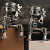 Unique Home Office Accents Vintage Skeleton Robot Statue, Industrial Mechanical Resin Figurine, Skull Statue Gothic Desk Decor for Bookshelf