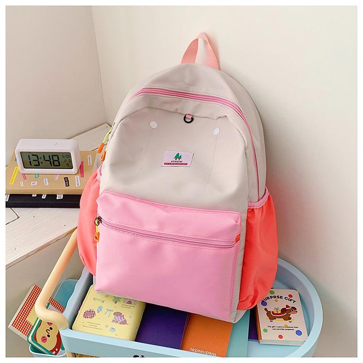 Schoolbag Japanese candy color light children's schoolbag contrasting color trend anti-splashing backpack for primary school students versatile casual
