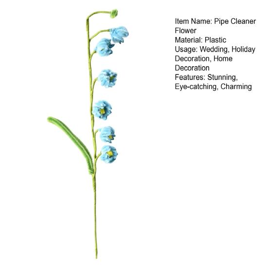 Ручна квітка Конвалії Готова квітка з синельної дротини Ремесло Квітка Штучна квітка Подарунки на День Святого Валентина Весілля Вечірки Дні народження Дім