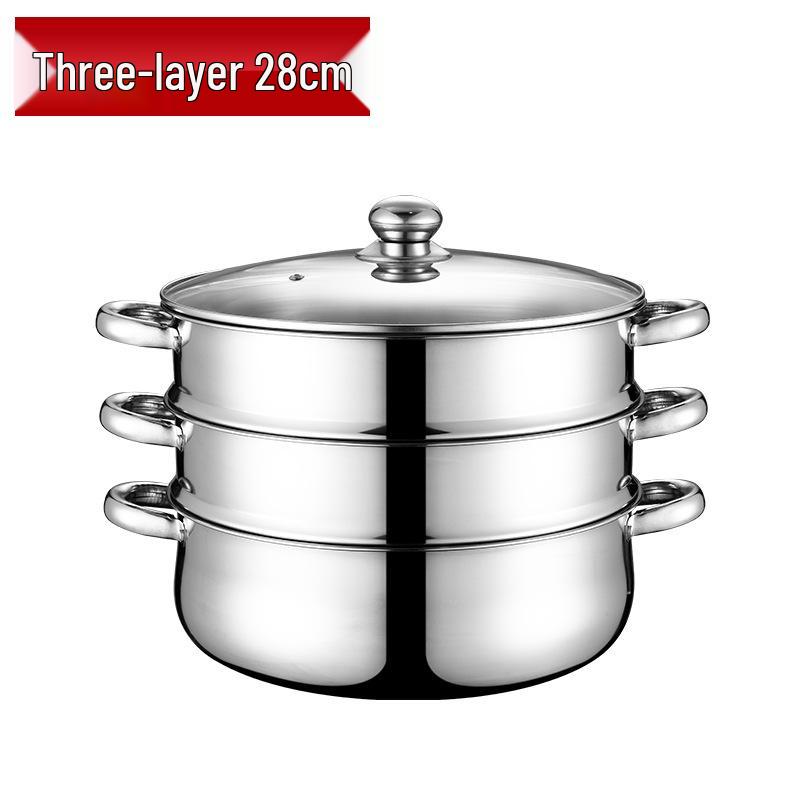 Multifunctional Stainless Steel Steamer Pot: Double To Five-Layer Design for Fish, Soup, and More