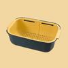 Double Layer Telescopic Drain Basket Detachable Kitchen Supplies Retractable with Handles fruits and