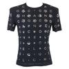CHANEL Beautiful item, genuine Japanese product, P70789V61962, Camellia & Icon Pearl Silk T-shirt, Cut and sewn tops 34 blackUsed