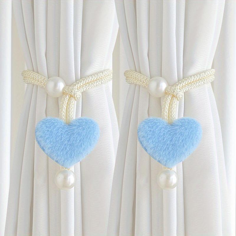 2pcs Curtain Ties Heart-Shaped Design Modern Home Decor Living Room and Bedroom Accessories Soft Texture