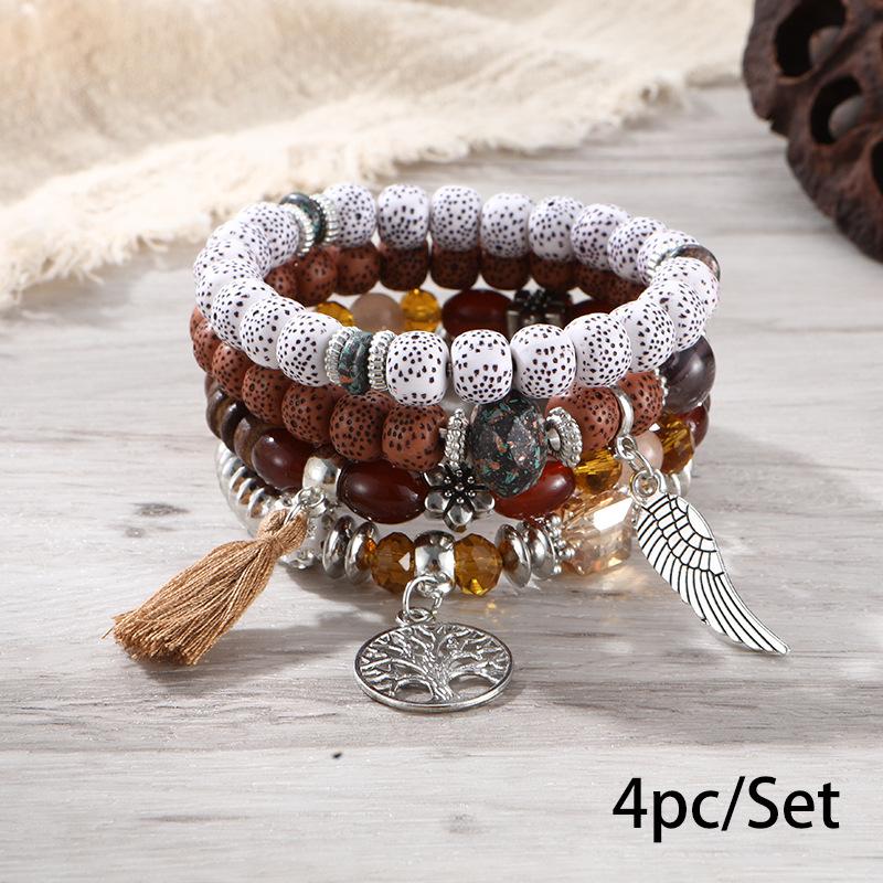 Braccialetto Bohemien Europeo e Americano Creativo Nappa Multistrato con Perline Bellissimo Gioiello