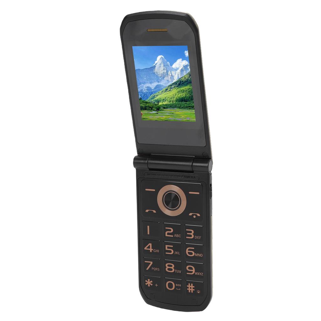 2G Cep Telefonu 2,4 İnç Dahili 1,44 İnç Harici Ekran Kapaklı Cep Telefonu Çoklu Dilleri ve Saat Ekranını Destekler