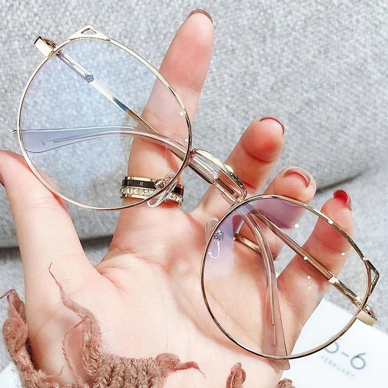 Cute Cat Ear Myopia Glasses Alloy Frame Trendy Office Women Finished Nearsighted Glasses Fashion Female Eyewear -1.0 To -6.0