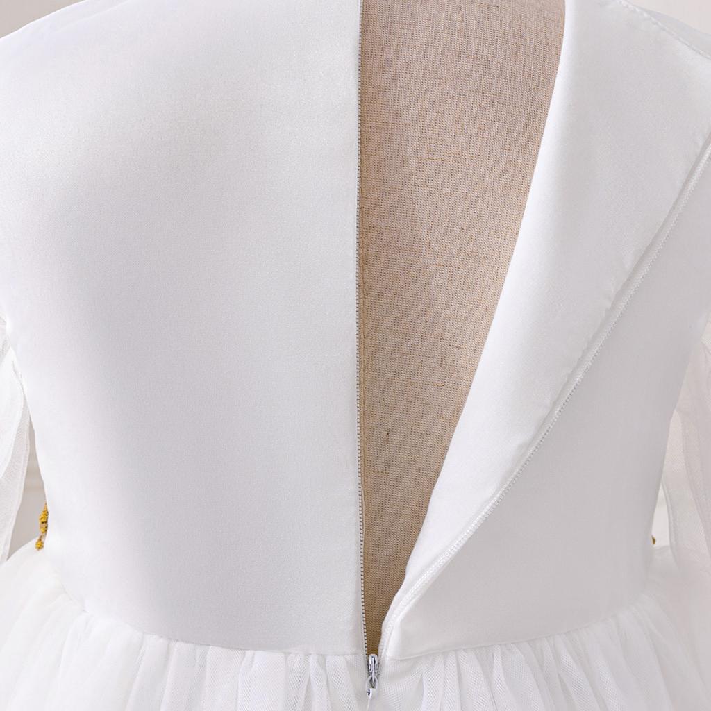 Muslim Dress Print Princess Dress White Spliced Dress