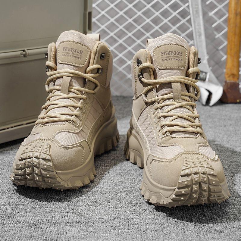 Spring and Autumn Martin Boots Men's Non-slip and Wear-resistant Hiking Thick-soled Large Size 48 Mountaineering Boots Versatile Casual Retro Boots