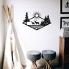 Metallschild „Morning Rise Deer Hunting“ für die Wand, perfekt als Dekoration für Zuhause oder die Hütte, rustikales und stilvolles Metallschild mit einem Jagdmotiv