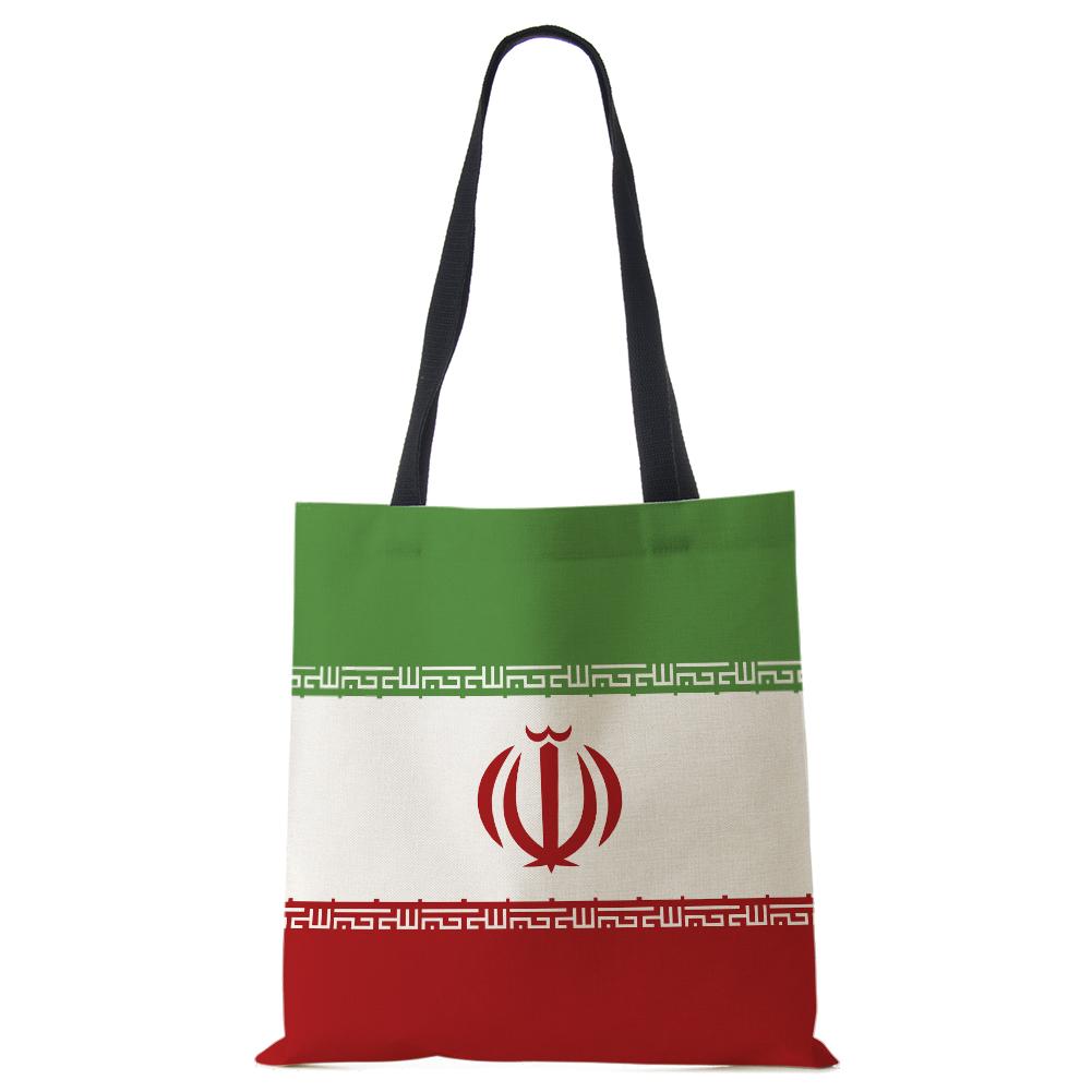 World Cup Flag Women Handbag Linen Totes Casual Traveling Beach Gift Bags CLE