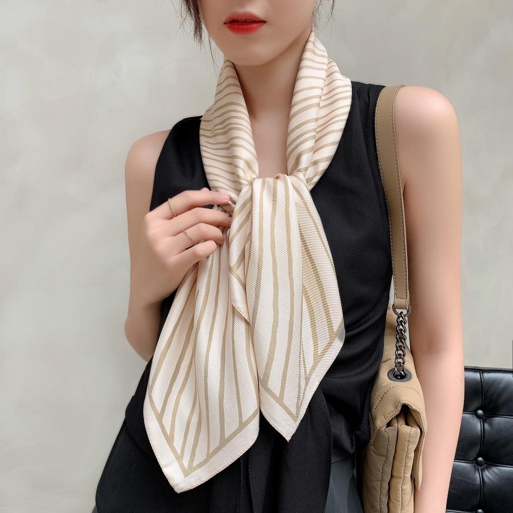 Spring Scarf Women's Luxury Design Polyester Material Smooth Scarf Soft Shawl Beach 90x90cm