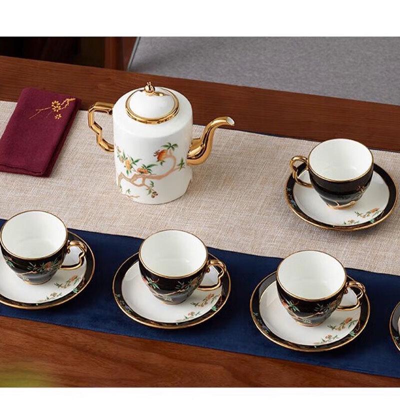 Yong Feng Yuan Lady Porcelain Pomegranate Tea Set