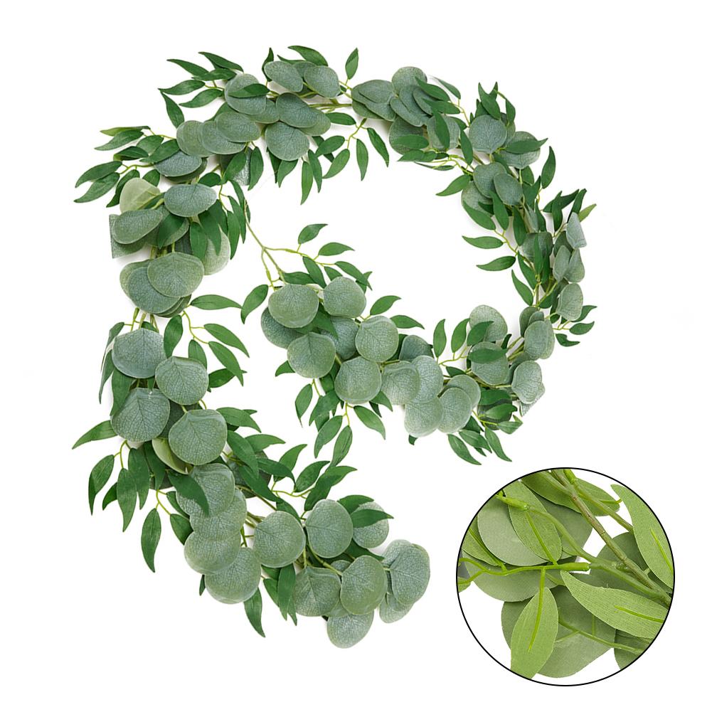 Hand-made Fake Vines Artificial Eucalyptus Garland Fake Eucalyptus Leaves Sturdy 6.6 Feet Garden Shopping Mall China Mainland