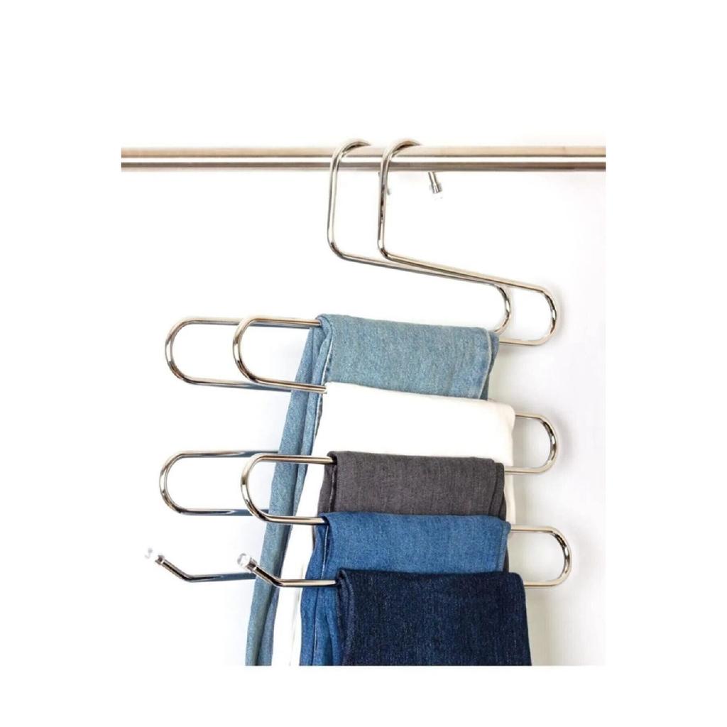 5pcs 5 Tiers Trouser Hanger Scarf Hanger Shawl Dress Clothes Scarf Tie Towel Closet Organizer