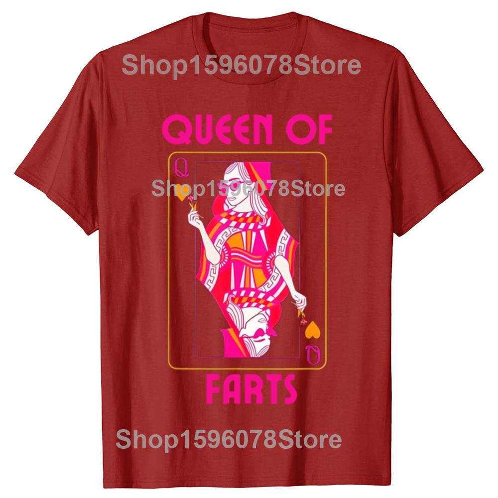 Funny Vintage Queen of Farts Joke Adult Humor Graphic Tshirt Men Women Hip Hop Oversized T Shirt 100 Cotton Comfort Tshirts S