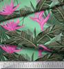 Soimoi Japan Crepe Satin Stoff Blomster & Blader Tropisk Stoff Prints etter meter 42 tommer