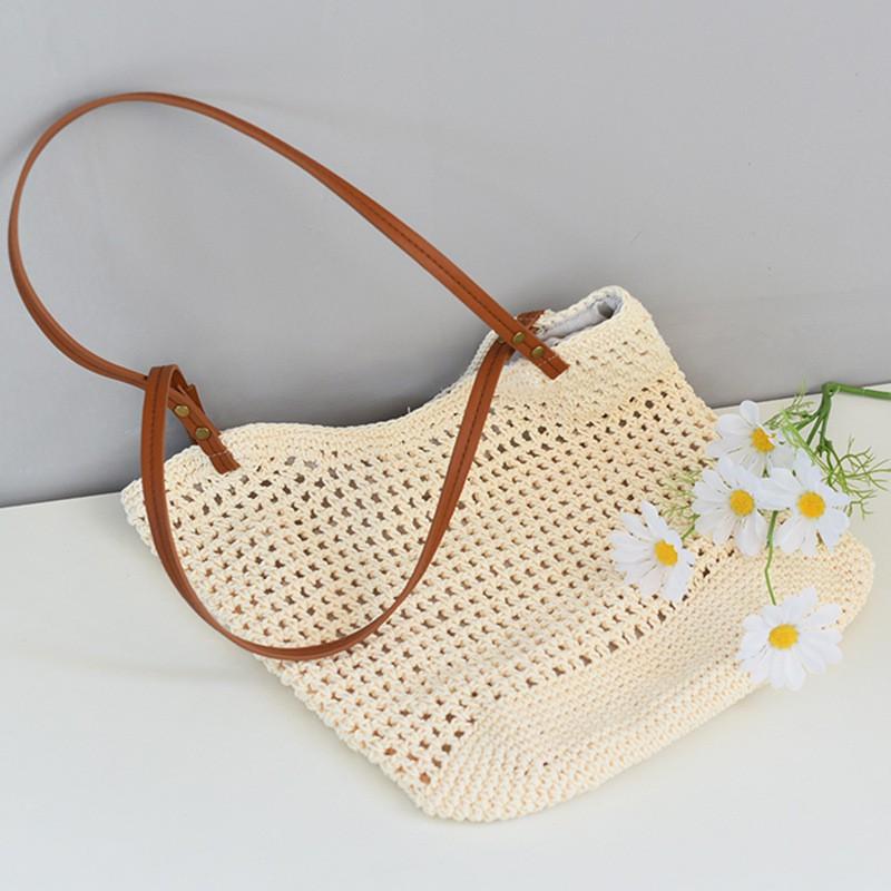 Weaving Beach Holiday Tote Bag Women's Large-capacity Shoulder Handbag