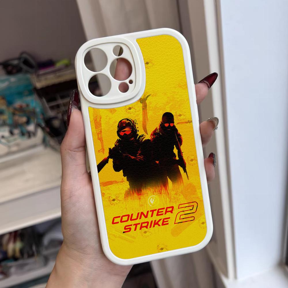 Game C-Counter-Strike CS2 Phone Case For Iphone 16 15 14 12 13 Pro Max 11 Mini Xs Puls Lambskin Silicone Cover