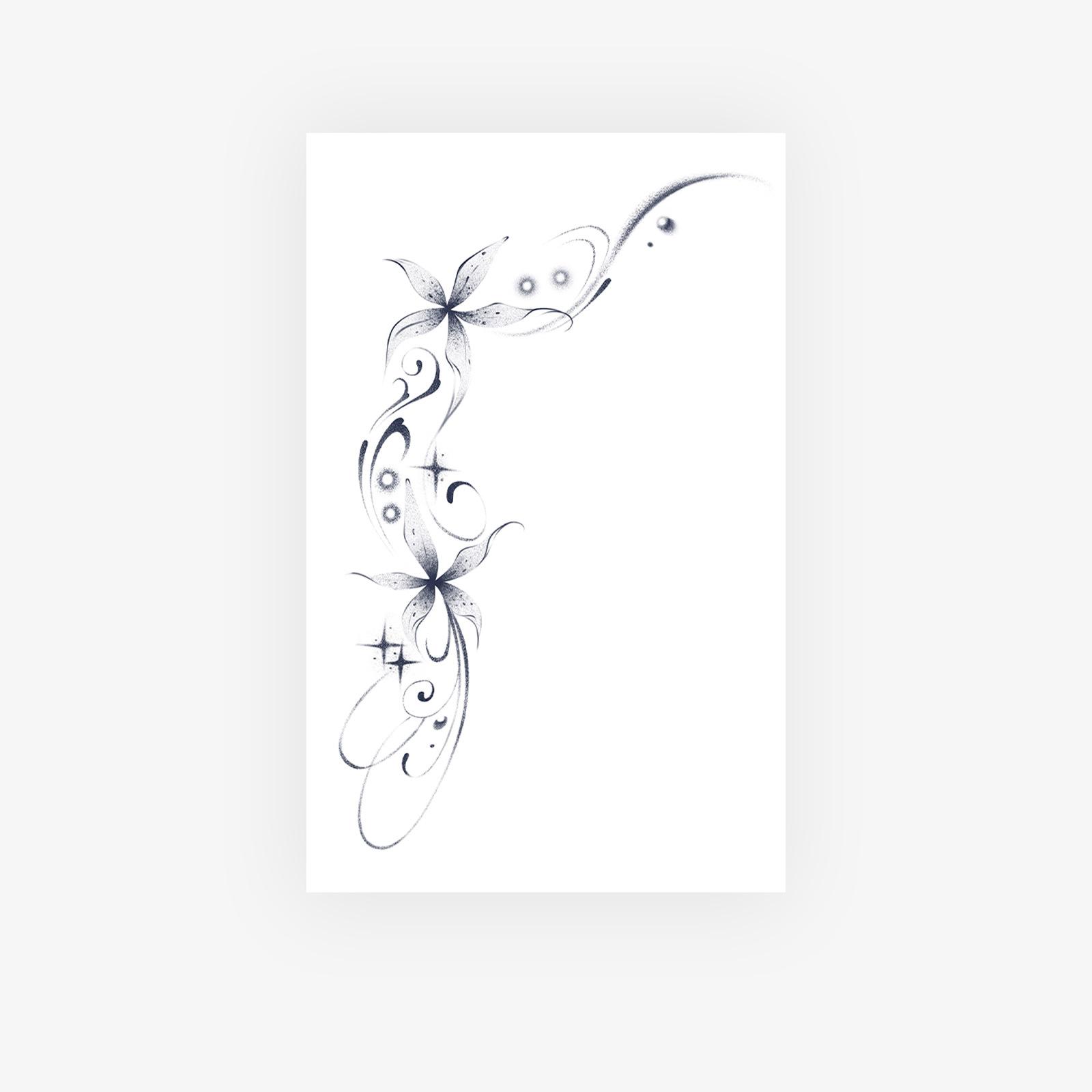 Premium Sense Of Personality Simple Small Fresh Plain Flower Star Vine Man Arm Tattoo Sticker 12*19