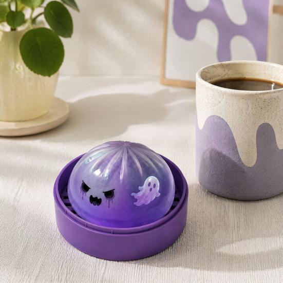 Dumpling Desktop Ornaments 1/2/3Pcs Purple Ghost Squeeze Toy Halloween Steamed Bun Desk Toy Stress Relief Clear Ball Fidget Soft