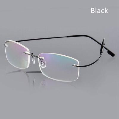Elder Ultralight Rectangular Unisex Eyeglass Reading Glasses Memory Titanium Rimless