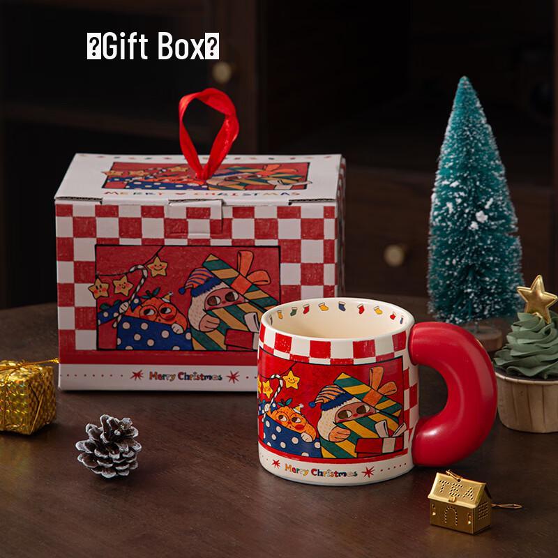 Jun Seventeen Christmas Ceramic Coffee Mug with Large Handle Gift Box