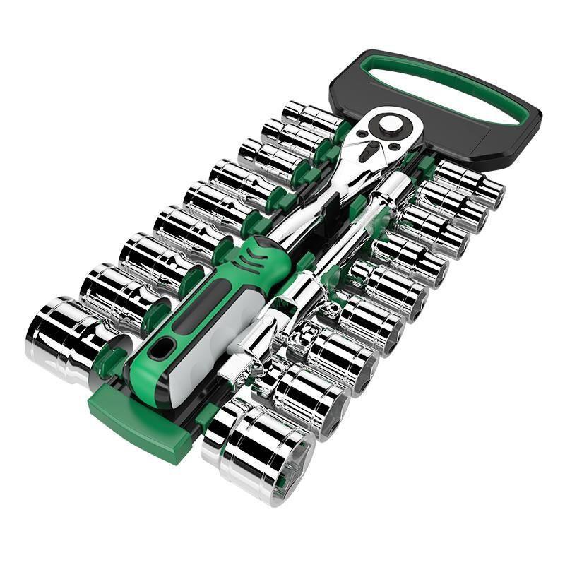 Portable Industrial-Grade Chrome-Molybdenum Steel Ratchet Wrench Set - Large, Medium & Small, 72-Tooth