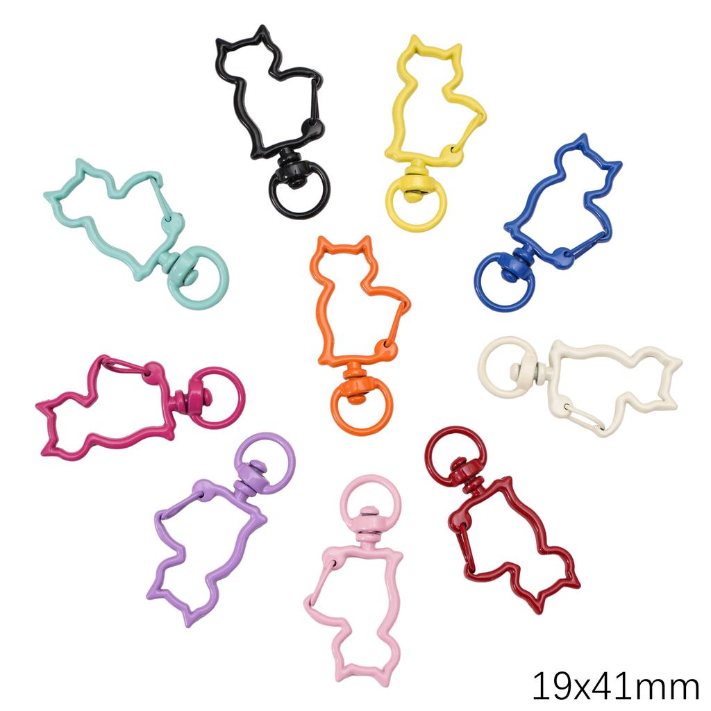 5-100pcs Alloy Spray Painted Keychain Key Chain Snap Hook Key Ring For DIY Jewelry Keys Wallets Decorations