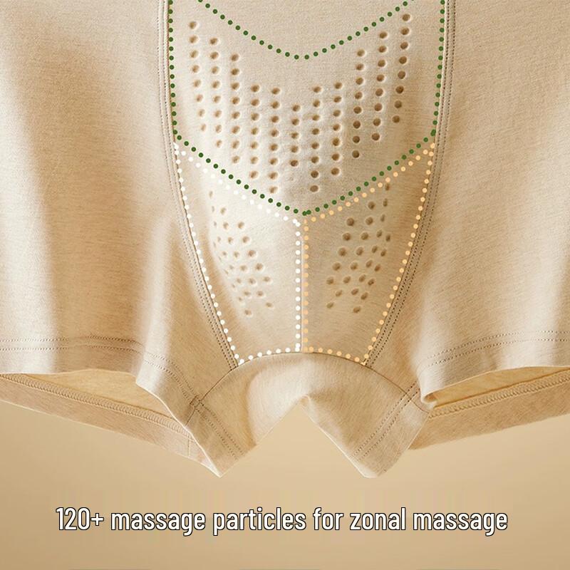 Mao Ren Men's Natural Color Cotton Antibacterial Boxer Briefs 3-Pack