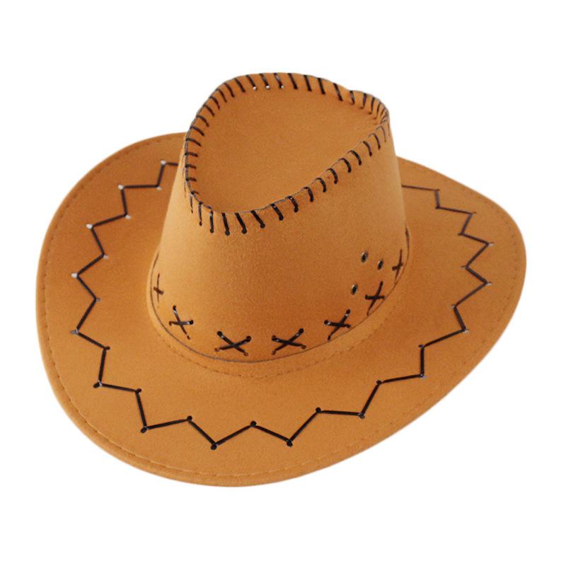 Cowboyhatter for menn og kvinner Solskjerm Gresslandsolhatt Western Cowboyhatt Hatt med bred brem
