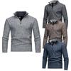 Pull en tricot à col montant et demi-fermeture éclair, style européen et américain: Pull Polyvalent Uni à Manches Longues Coupe Ajustée