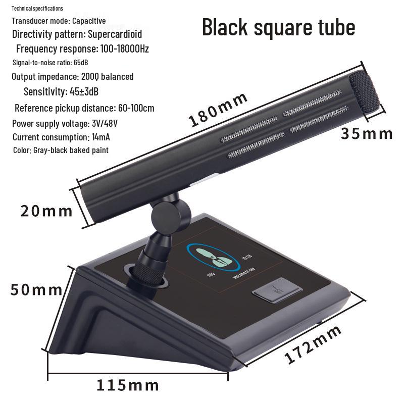 Wired Gooseneck Podium Microphone for Classroom & Lecture, 48V Professional Condenser