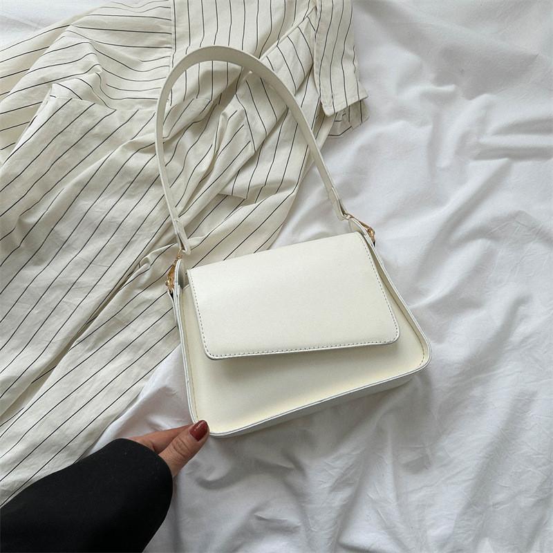 Stylish Pu Shoulder Bag Elegant Simple Square Bag Trendy For Women In Fall Colors Black White Blue Khaki белый