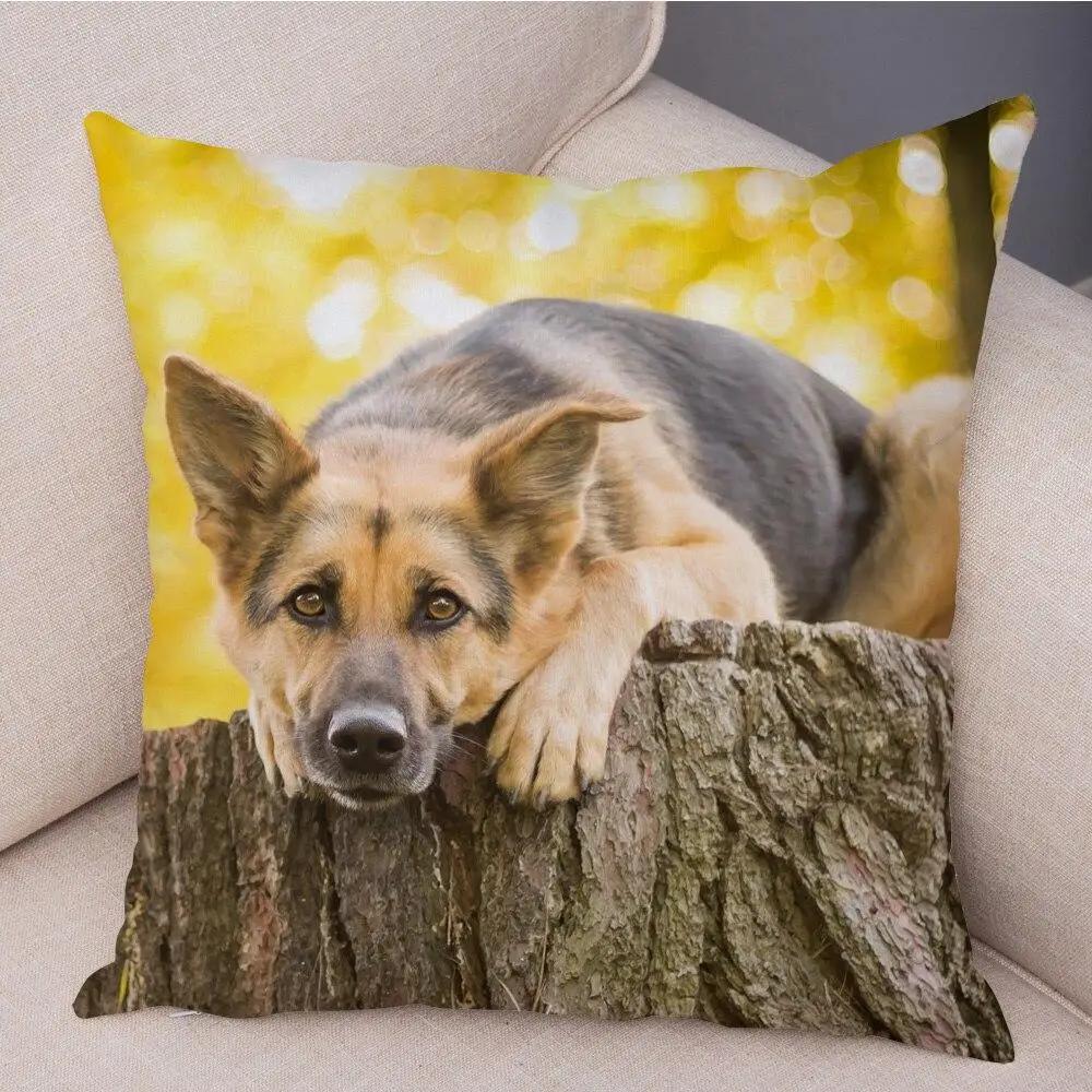 Pet Animal German Shepherd Dog Pillow Case Covers Cushion Cover for Sofa Home Decor Pillowcase
