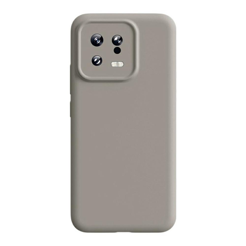 

For Xiaomi 13 Case Precise Cutouts Liquid Silicone+PC Shockproof Phone Cover Grey