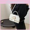 Sleek Pu Leather Small Square Bag Summer Trendy Shoulder Handbag For Women