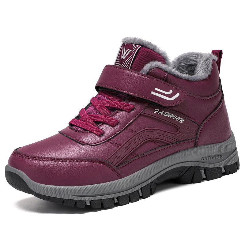 Cotton Shoes, Oversized Snow Boots, Cotton Boots with Fleece and Thickened Ankle Boots, Velcro Boots